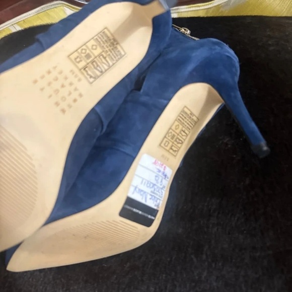 White House Black Market Blue Suede Ankle Boots - Picture 2 of 5